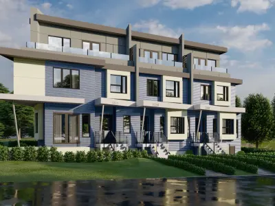 Apartment building 3d sketchup model 3D model