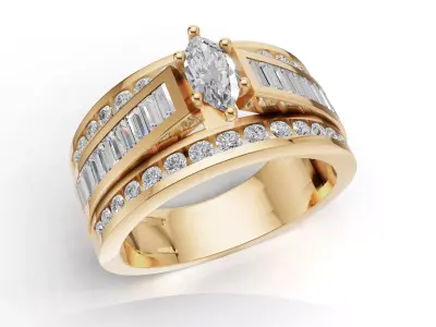 AV 737 Diamond Womens Engagement Ring 3D print model