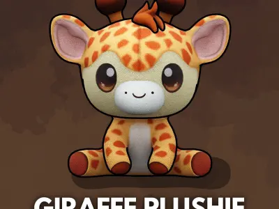 Giraffe Plushie Cartoon Chibi PBR Low-poly 3D model