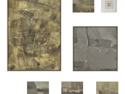 Abstract Painting mini Frame Set 14 3D model