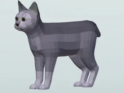 LowPoly Cats pack Low-poly 3D model