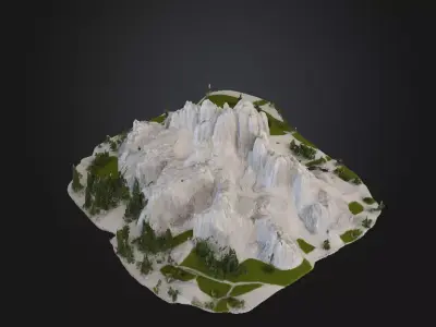  Epic Mountain Terrain High-Poly 3D Landscape 3D model