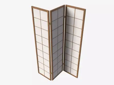 Folding screen Oriental 3D model