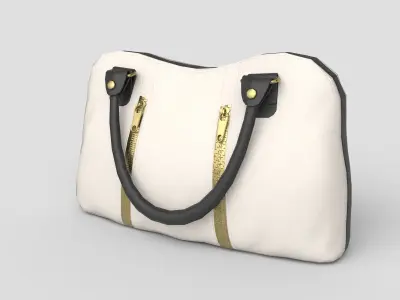 Low-poly Purse handbag with gold handles Low-poly 3D model
