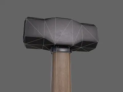 PBR Sledge Hammer V2c Low-poly 3D model