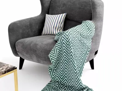 Sofa with Living room decor 3D model