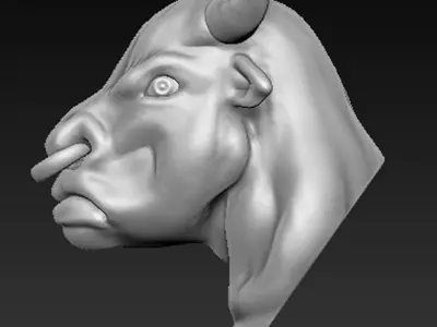 Bull Head 3D Model 3D print model