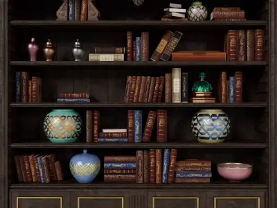 Vintage Bookcase 3D model