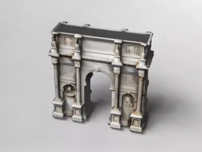 Ancient Triumphal Arch High-Detail 3D Model 3D model