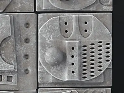 Wall tile decorative pattern hieroglyph n1 3D model