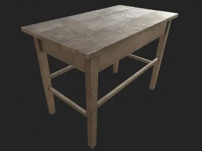 Wooden Table 1 PBR Low-poly 3D model