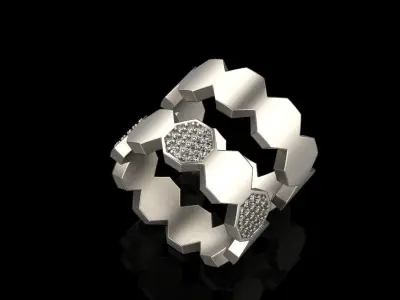 Bee Honeycomb ring model 253 3D print model