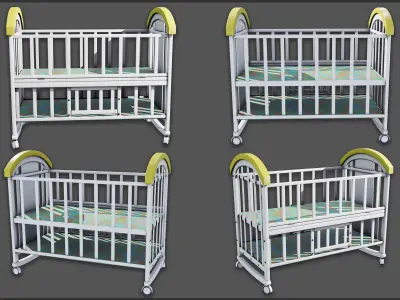 Cribs Furniture Low-poly 3D model