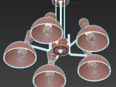 amanda modern chandelier with clear glass shades 3D model