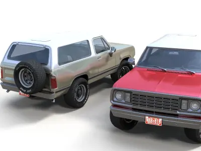 American generic offroad car Low-poly 3D model