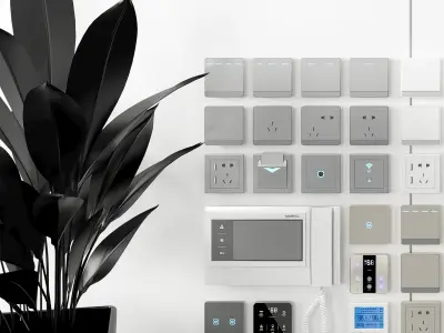 Modern Socket Switch Panel 3D model