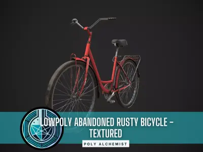 Abandoned Rusty Bicycle - Textured  Low-poly 3D model