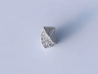 Vase twist triangle with fine organic lattice 3D print model