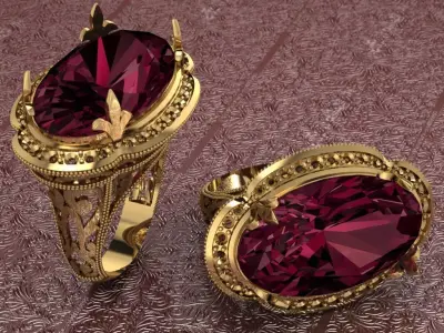 classical ring for women 3D print model