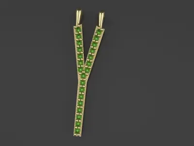 Diamond Y Pendant Gold Silver Platinum Luxury Jewelry 3D print model