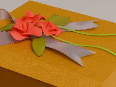 Package for Gift Yellow 150 x 210 x 80mm 3D model