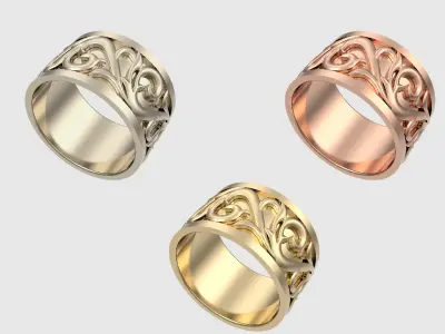 Exquisite Filigree Band Ring JDBCo 3D print model