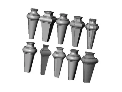 Nightstand chest table bun foot collection 3D print model