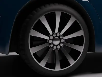 Sedan Car Low-poly 3D model