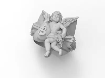 anillo angel pistola  3D print model