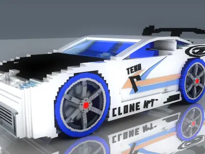 Minecraft Power Rage Car 3D Model V1 Free 3D model