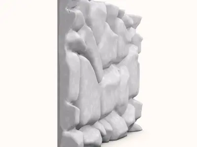 Crude Granite Block Wall Segment 3D model