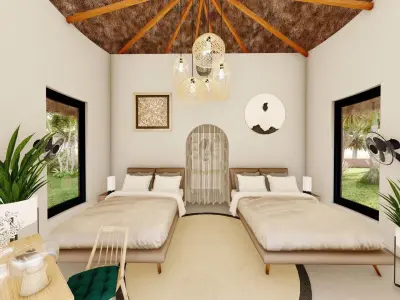 Modern Beach Bungalow 3D Model 3D model