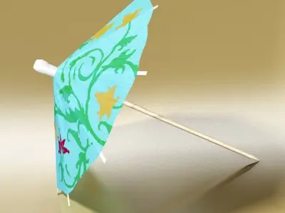 High Detailed Cocktail Umbrella 3D model