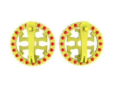 Luxury Cross Motif Halo Lever Back Earrings 3D Model 5985 3D print model