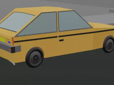 Low poly stylized Hatchback inspired by ford fiesta Low-poly 3D model