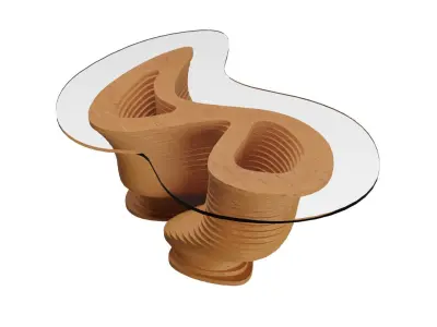 Parametric Wavy Wooden Furniture 03 - Coffee Table 3D model
