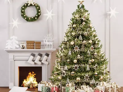 Merry Christmas tree Low-poly 3D model