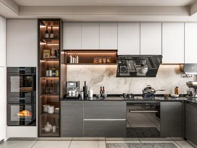 Kitchen Modern interior  0033 3D model