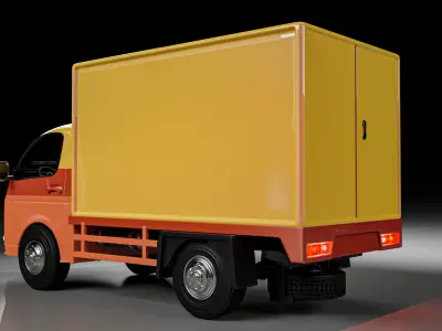 Small box truck  Low-poly 3D model