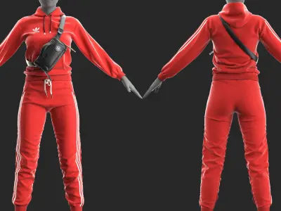 Womens Sportswear - Marvelous Designer with Video Process 3D model