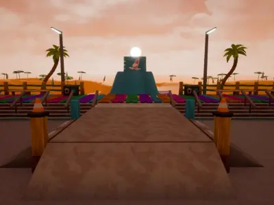 Stylized Skate Park Low-poly 3D model