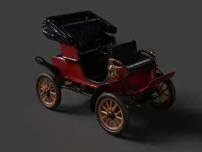 Vintage buggy  car figure  Low-poly 3D model