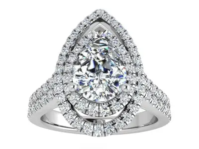 Pear Halo Ring 3595 3D print model