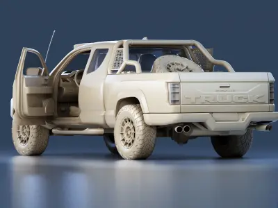 Generic Pickup Truck Game Ready Mesh Lowpoly Low-poly 3D model