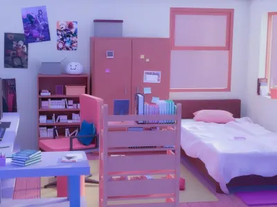 Diorama Room Low-poly 3D model