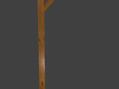 Braced Post Low-poly 3D model