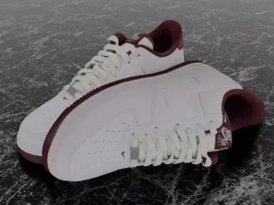 NIKE AIR FORCE 1 LOW WHITE DARK BEETROOT 3D SHOES 3D model