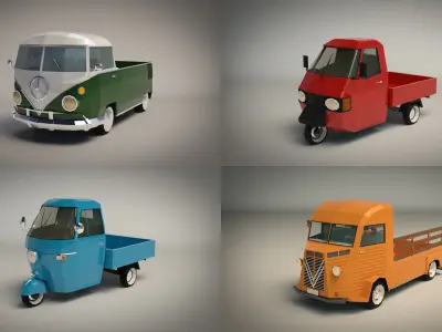 Low Poly Pickup Pack 02