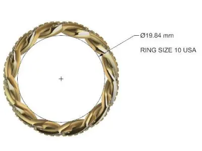 CUBAN RING SQUARE SIZE 10 USA 3D print model