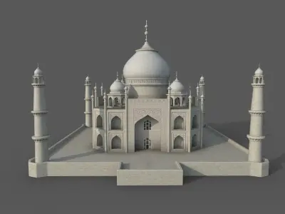 Taj Mahal - UNESCO 7 wonders Low-poly 3D model